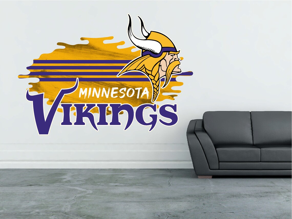 Minnesota Vikings Logo Wall Decal Sticker Home Decor Custom Etsy