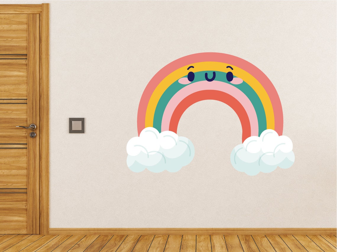 Beautiful Rainbow Wall Decal Sticker Home Decor Vinyl Mural Etsy