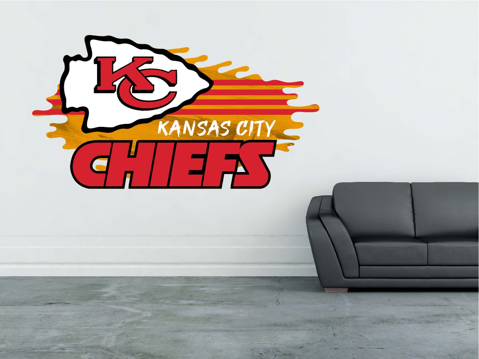 Kansas City Chiefs Logo Wall Decal Sticker Home Decor Custom Etsy