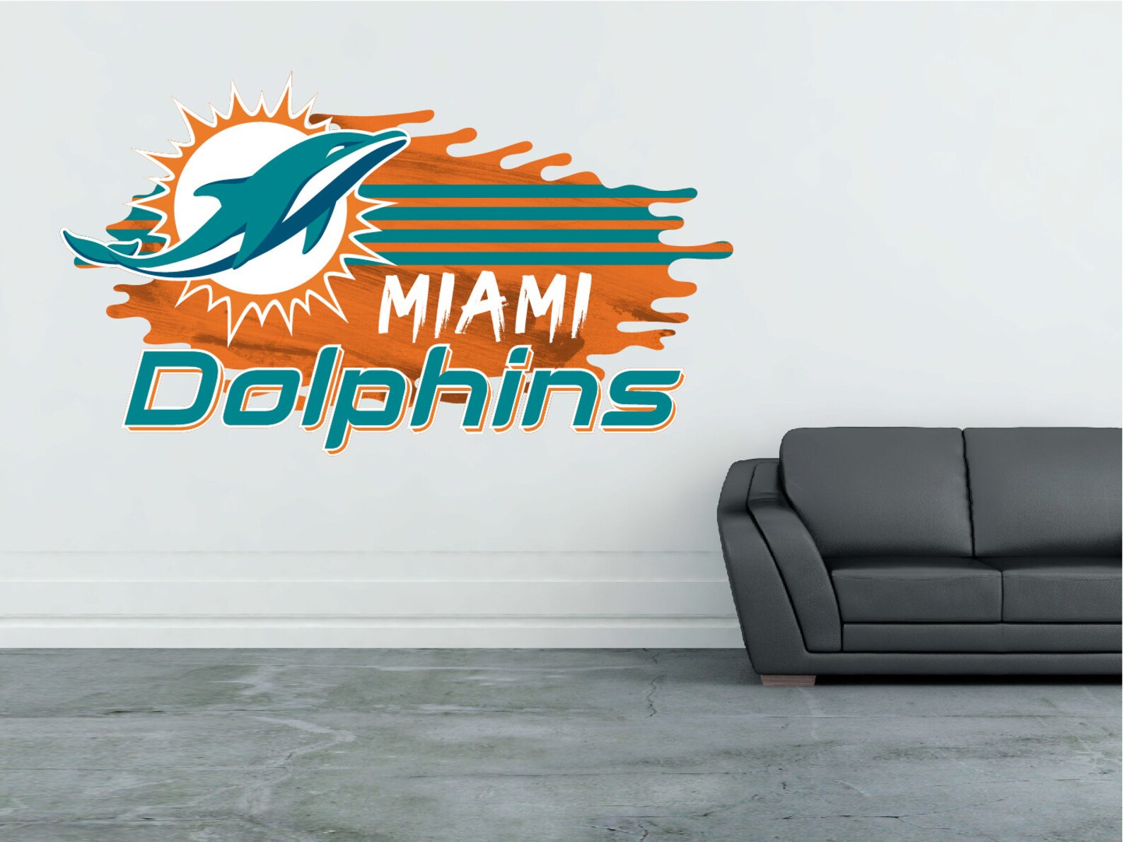 Miami Dolphins Logo Wall Decal Sticker Home Decor Custom Vinyl Etsy