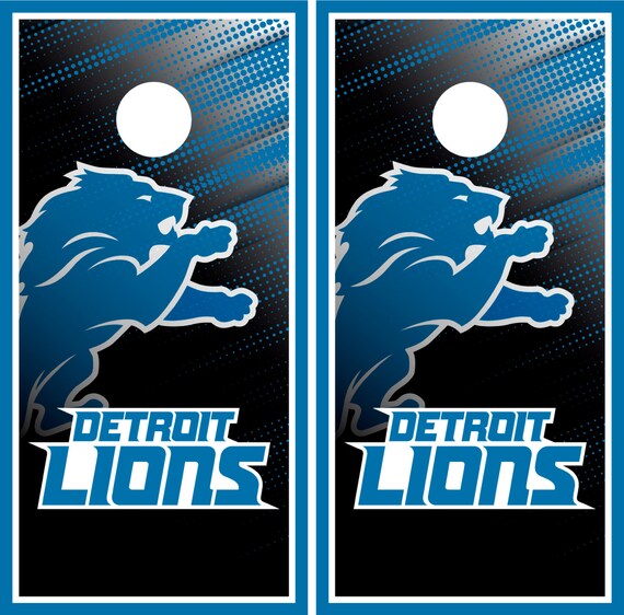 Detroit Lions Cornhole SET Wrap Decal Stickers Vinyl Gameboard Etsy