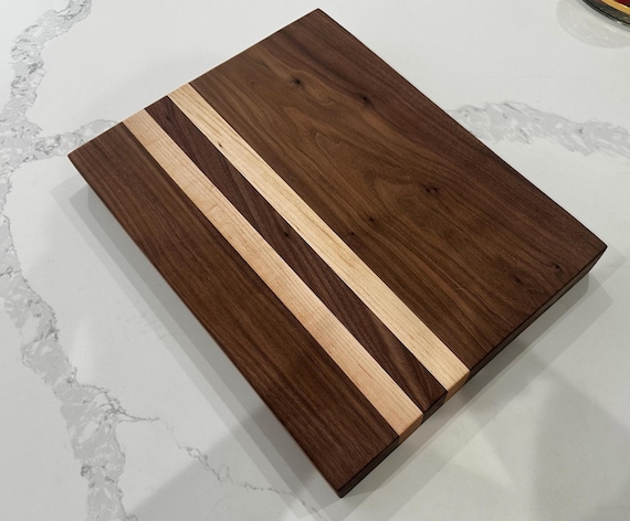 Walnut Maple Cutting Board: Striped Butcher Block Charcuterie