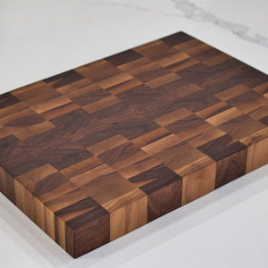 Handmade Walnut End Grain Cutting Board: 12&quot;x18&quot; Butcher Block