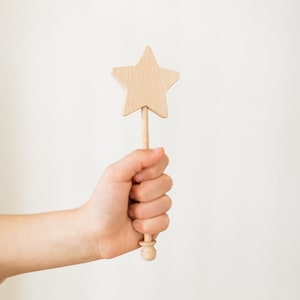 Star Wand, Wooden Star Wand, First Birthday Gift, Kids Gift, Gift for Kids, Birthday Gift, Newborn Gift, Pretend Play, Gift For Toddler, Kid