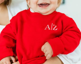 Toddler Monogram Embroidered Sweatshirt, Custom Embroidered Kids Sweatshirt, Toddler name sweater, Personalized gift for kids, custom kids