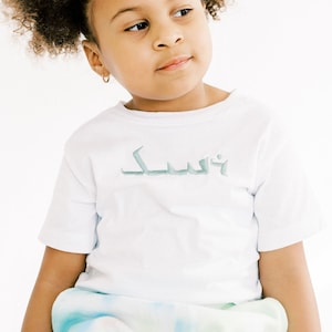 Custom Embroidered Aramaic Toddler Name Tee, Aramaic Kids Shirt,  Personalized Kids Apparel, Custom Assyrian Shirt, Gift For Assyrian Kids