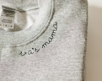 Custom Embroidered Mama Sweatshirt, Custom Name Sweatshirt, Gift for Mom, Custom Mom Gift, Personalized Sweatshirt, New Mom Gift, Mama gift