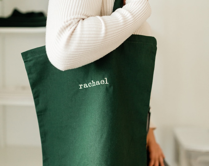 Custom Embroidered Tote Bag, Personalized Tote Bag, Embroidered Name Tote Bag, Embroidered Tote Bag, Custom Name Gift, Bridesmaid gift, Tote