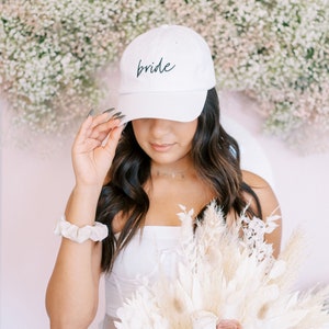 Custom Embroidered Bride Hat, White Bride Hat Gift, Bachelorette Party Gifts, Bridesmaid and Bride Matching Hats, Bachelorette Gift, Bride Bride