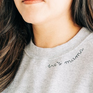 Custom Embroidered Mama Sweatshirt, Custom Name Sweatshirt, Gift for Mom, Custom Mom Gift, Personalized Sweatshirt, New Mom Gift, Mama gift image 2