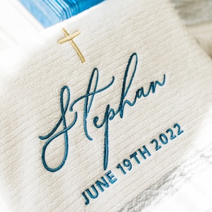 Embroidered Baptism Towel, Christening Towel, Baptism Towel, Personalized Baptism Towel, Baptism Gift, Christening Gift, Gift for Baptism