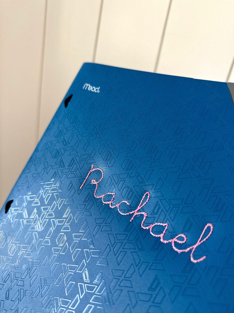 Cartelle ricamate per il ritorno a scuola, cartellette per il ritorno a scuola, organizzazione, regalo per l'insegnante, regalo per il ritorno a scuola immagine 3