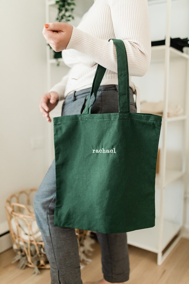 Custom Embroidered Tote Bag, Personalized Tote Bag, Embroidered Name Tote Bag, Embroidered Tote Bag, Custom Name Gift, Bridesmaid gift, Tote image 8