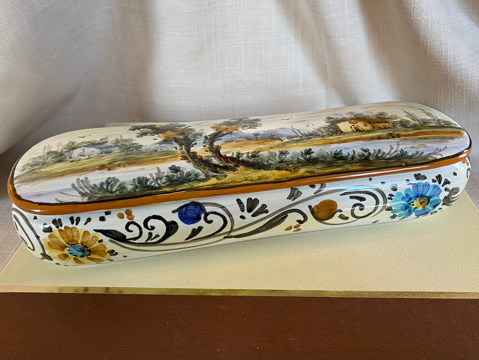 Hand painted ceramic trinket box Etsy