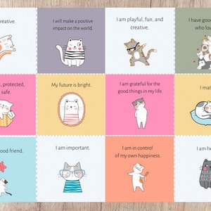 Cat lovers - Positive Affirmations Flash Cards for Children and Teenagers