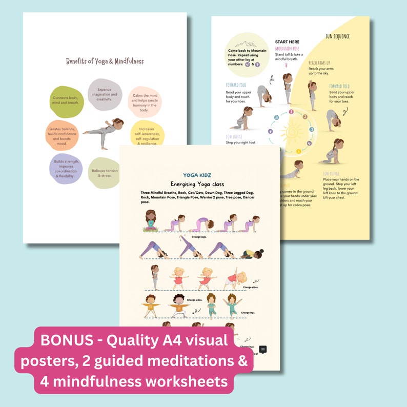 Over 40 Kids Yoga Cards, Yoga & Mindfulness in school, Calm cards, Kids mindfulness, Yoga Poses, Flashcards, Yoga Cards, Yoga for Children image 6