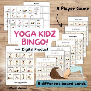 Yoga Bingo/20 Yoga Poses/ Mindfulness/ Kids Exercises/ Physical Education/ Classroom worksheets/Yoga Activities/Detailed Yoga Instructions