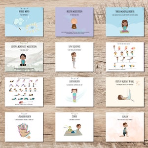 Over 40 Kids Yoga Cards, Yoga & Mindfulness in school, Calm cards, Kids mindfulness, Yoga Poses, Flashcards, Yoga Cards, Yoga for Children image 3
