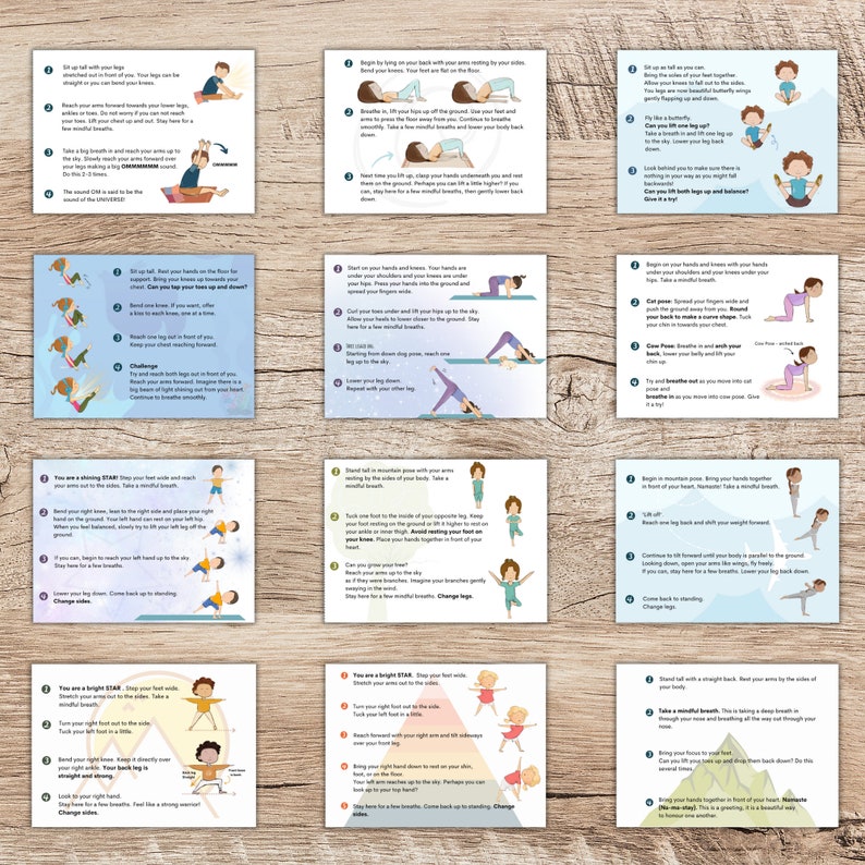 Over 40 Kids Yoga Cards, Yoga & Mindfulness in school, Calm cards, Kids mindfulness, Yoga Poses, Flashcards, Yoga Cards, Yoga for Children image 4