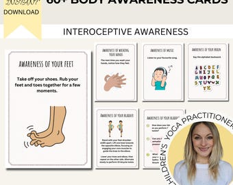 Tarjetas de yoga y conciencia corporal para niños: Ejercicios somáticos (Descarga digital)