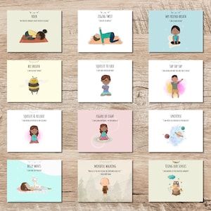 Over 40 Kids Yoga Cards, Yoga & Mindfulness in school, Calm cards, Kids mindfulness, Yoga Poses, Flashcards, Yoga Cards, Yoga for Children image 2