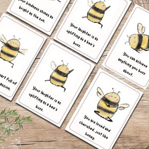 Tarjetas de Afirmaciones Positivas para Niños / Yoga Bees / Tarjetas Imprimibles de Confianza, Autoestima y Atención Plena / Impulsa el Bienestar Emocional