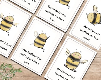 Schede di affermazioni positive di Yoga Bees: fiducia nei bambini (stampabili).