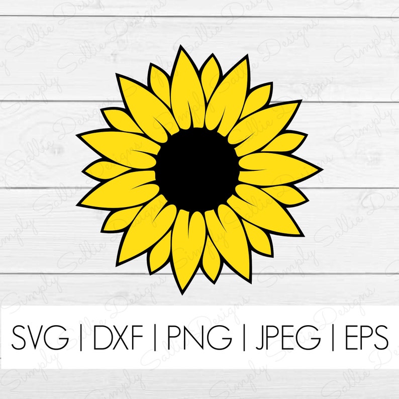 Sunflower SVG File Sunflower DXF SVG file Silhouette Cut Etsy