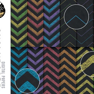 Papier Chevron, Papiers numériques avec motifs chevrons, motif géométrique, utilisation commerciale, digital chalkboard paper back to school
