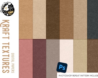 Kraft Digital Paper, Cardboard Digital Papers, Printable Scrapbook Paper, Commercial Use Ok, Brown Digital Paper, Instant Download