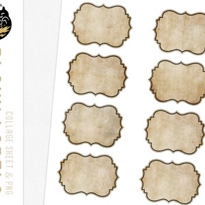 Blank Vintage Apothecary labels, printable vintage labels, blank potion labels, Victorian label, Template labels, collage sheet, add text