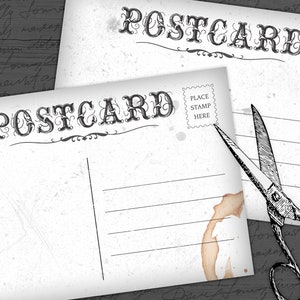 Cartes postales vintages à imprimer, cartes postales vierges, dos cartes postales, cartes postales template, carte numérique, carte DIY