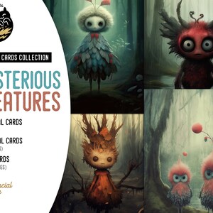 Creatures Mystiques de la forêt Junk Journal Cards, Printable Digital Art Designs, Collage Sheets and JPG Images, Instant Download, CU