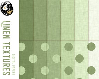Linen Digital Paper, Green Linen digital paper, linen scrapbook paper, green textures, linen textures, Printable Fabric Texture Pattern