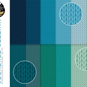 Winter Knitted Digital Paper, Instant Download, Commercial Use, Knit Backgrounds, Wool Digital Paper, Wool Texture, Blue Scrapbook Paper image 1