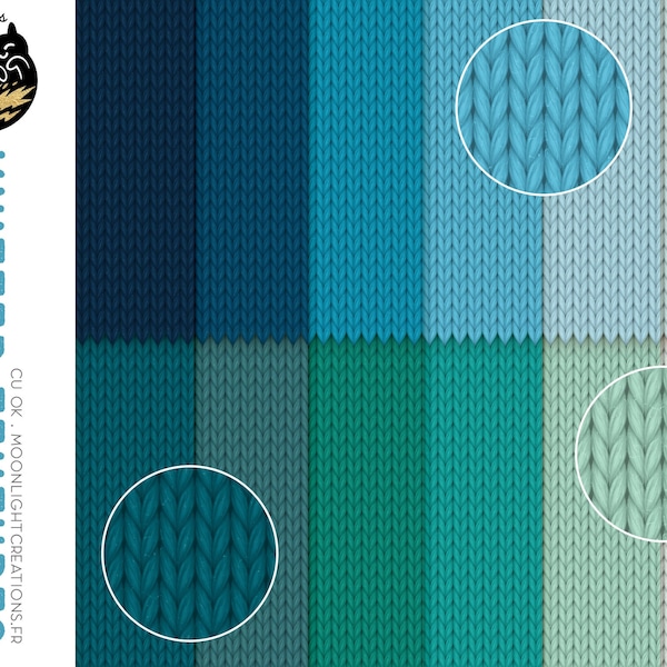 Winter Knitted Digital Paper, Instant Download, Commercial Use, Knit Backgrounds, Wool Digital Paper, Wool Texture, Blue Scrapbook Paper