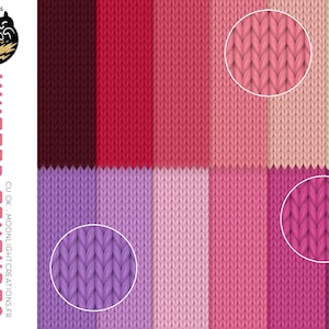 Papiers Numériques de Textures Tricotées, Arrière-plans effet Tricoté, Papiers Numériques Rose, Textures de Laine, Licence Commerciale Ok