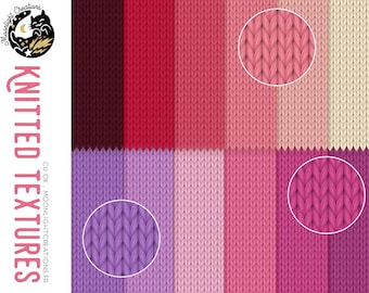 Carte digitali con texture lavorate a maglia, sfondi con effetto lavorato a maglia, carte digitali rosa, texture di lana, licenza commerciale OK