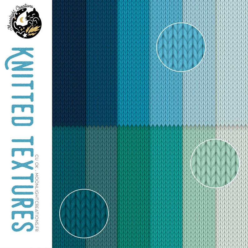 Winter Knitted Digital Paper, Instant Download, Commercial Use, Knit Backgrounds, Wool Digital Paper, Wool Texture, Blue Scrapbook Paper image 6