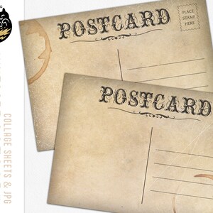 Vintage-Postkarten zum Ausdrucken, alte Postkarten, Postkartenrückseiten, leere Postkarten, digitale Karten, DIY-Karten