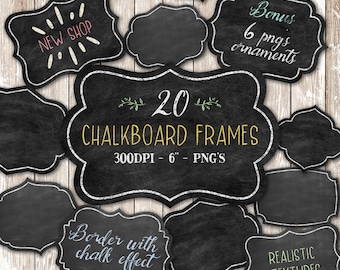 Chalkboard Clipart, Chalkboard Labels, Chalkboard Frames, Chalkboard PNG, Chalkboard Tags, Digital Chalkboard, Chalkboard Design
