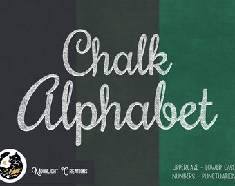 Chalk alphabet, Chalkboard Clipart Alphabet, Chalkboard Letters, Digital Chalkboard Alphabet, Chalk clipart, chalk style, instant download
