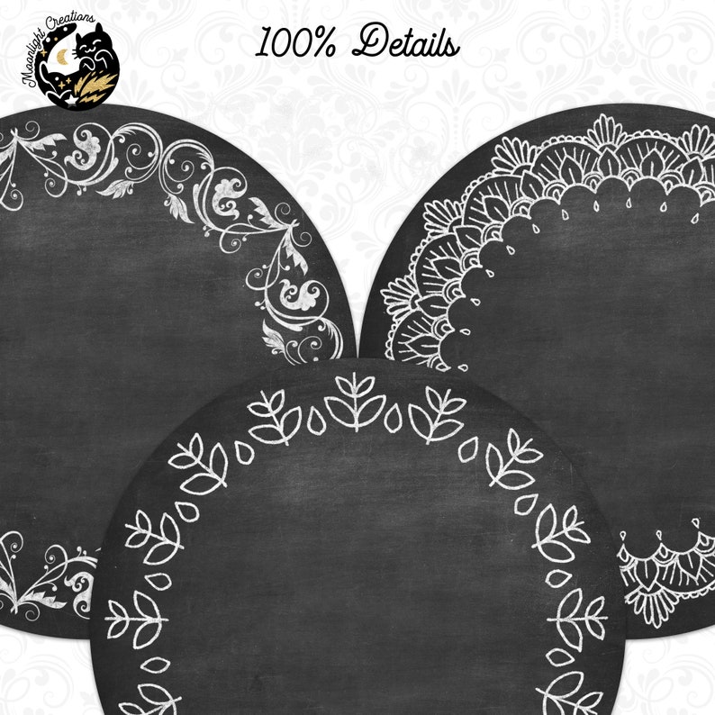 Printable Chalkboard Labels, Round Chalkboard Tags, Chalkboard Clipart, Chalkboard PNG, Chalkboard Tags, Chalkboard Circle Label image 4