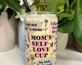 Tasse maman 16 oz pour l'amour de soi, jolie tasse pour maman, cadeau pour nouvelle maman, gobelet à café pour maman, tasse pour maman, cadeau de fête des mères, tasse affirmation positive