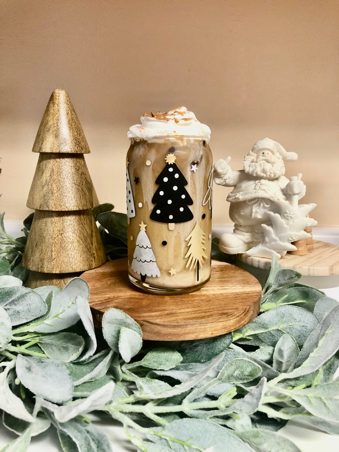 Christmas Tree Cup, Christmas Glass, Xmas Cup, Coffee Cup for Christmas