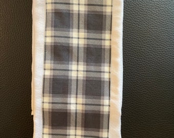 Black and White Plaid burp cloth