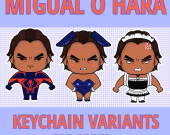 Cute Miguel O Hara PRE ORDER Keychain Variants, Miggy keychain cute gift, Spider Man, Spider Verse, Bunny suit, Maid outfit