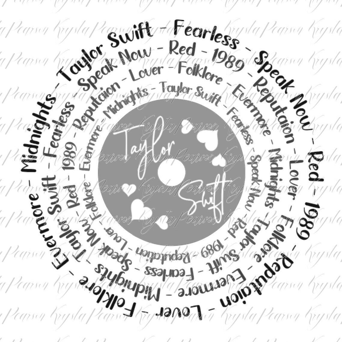Taylor Swift Album Names Record PNG 8 Files Etsy