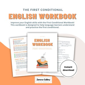 The First Conditional English Workbook - Study Material for iPad/Printable PDF, Digital Download Worksheet for Arsthetic Language Learning