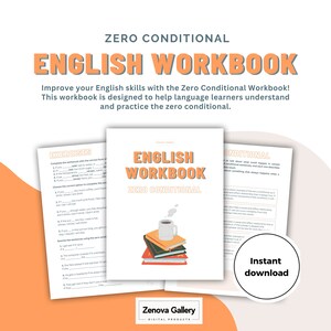 Easy English Learning: Printable PDF Workbook for All Levels - Comprehensive Language Learning Material. Zero Conditional English Workbook.